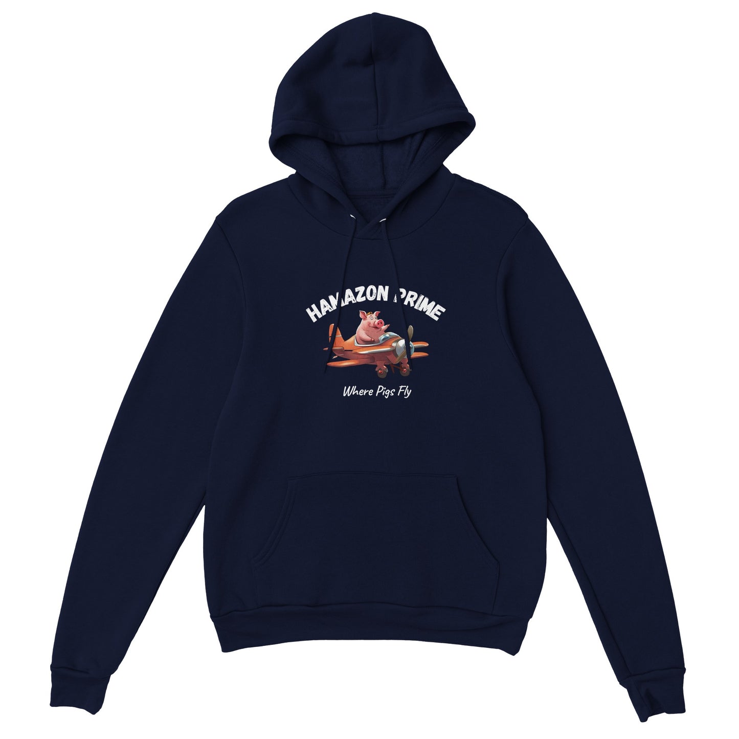 Hamazon Large Pig Logo Hoodie - White Text