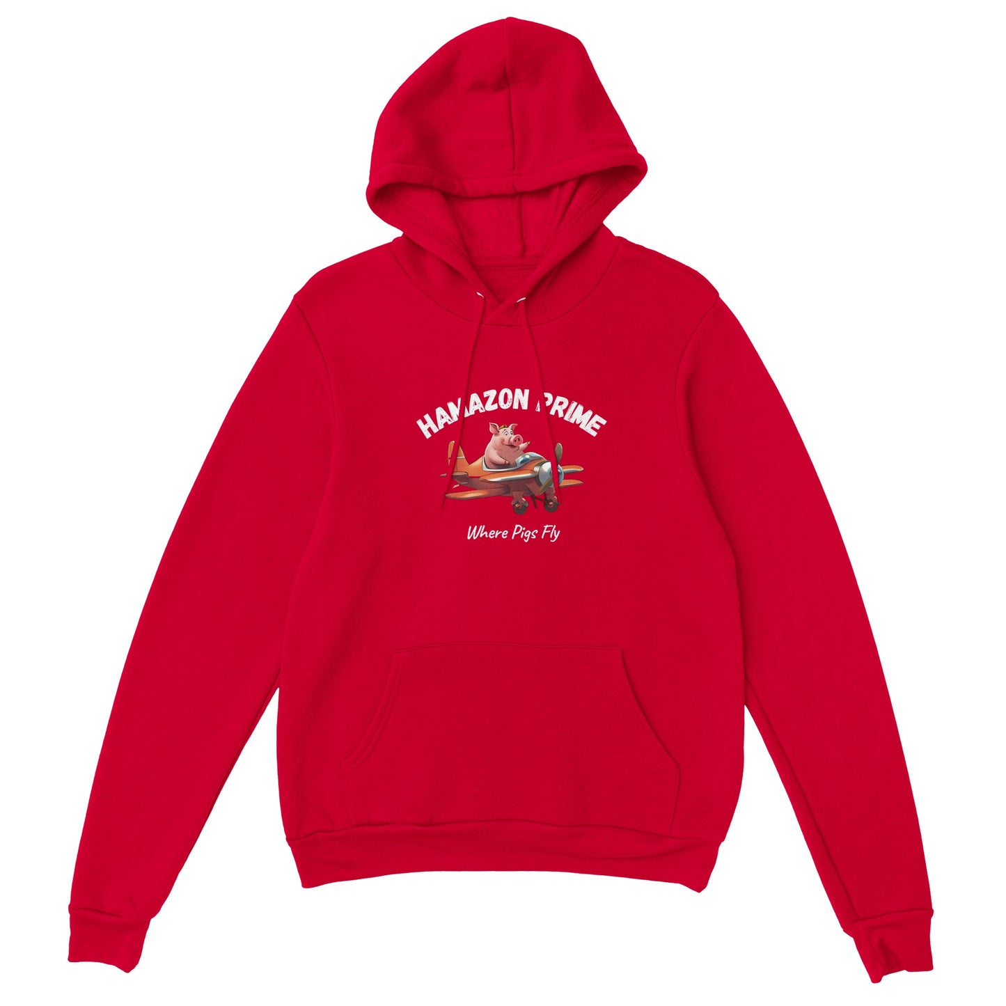 Hamazon Large Pig Logo Hoodie - White Text