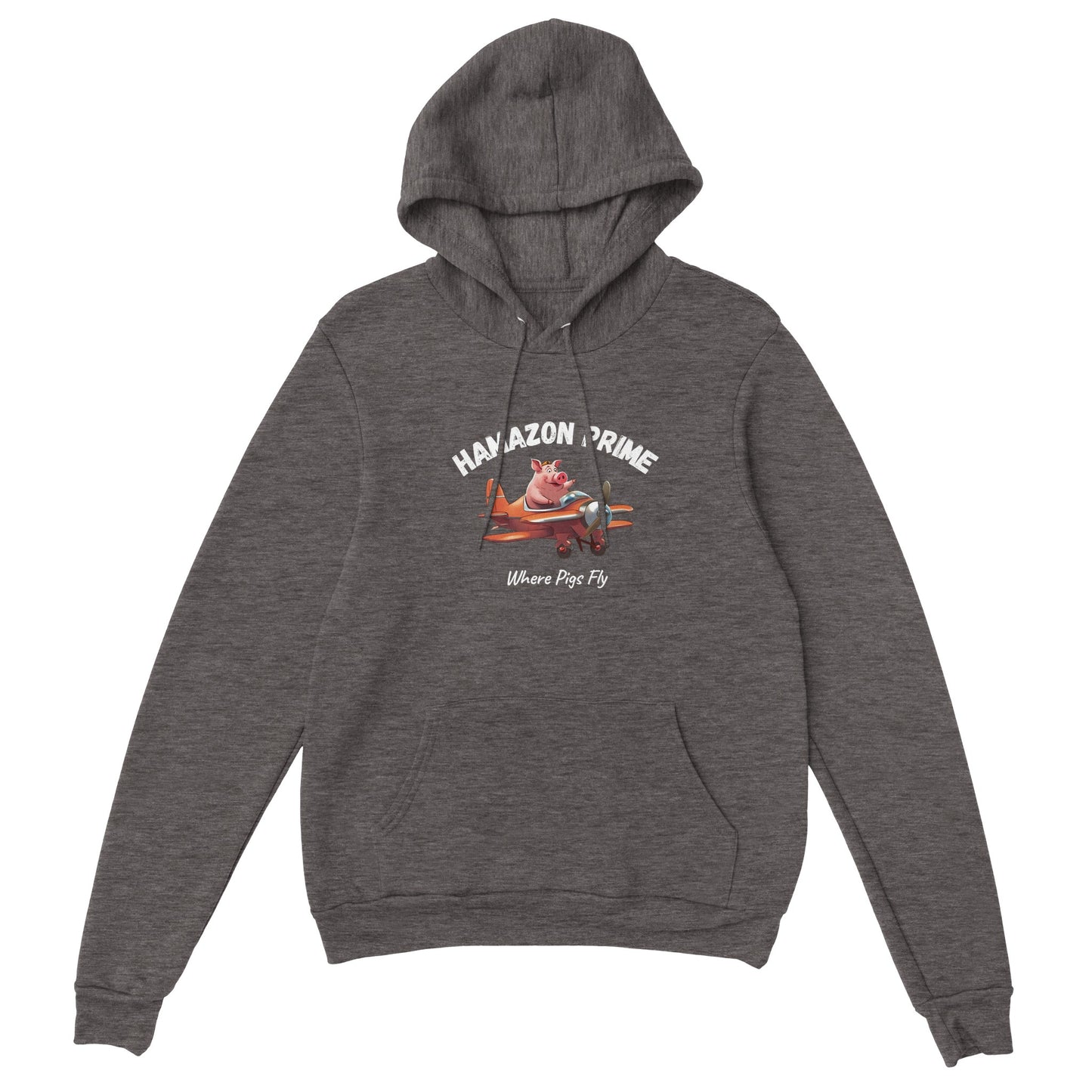 Hamazon Large Pig Logo Hoodie - White Text