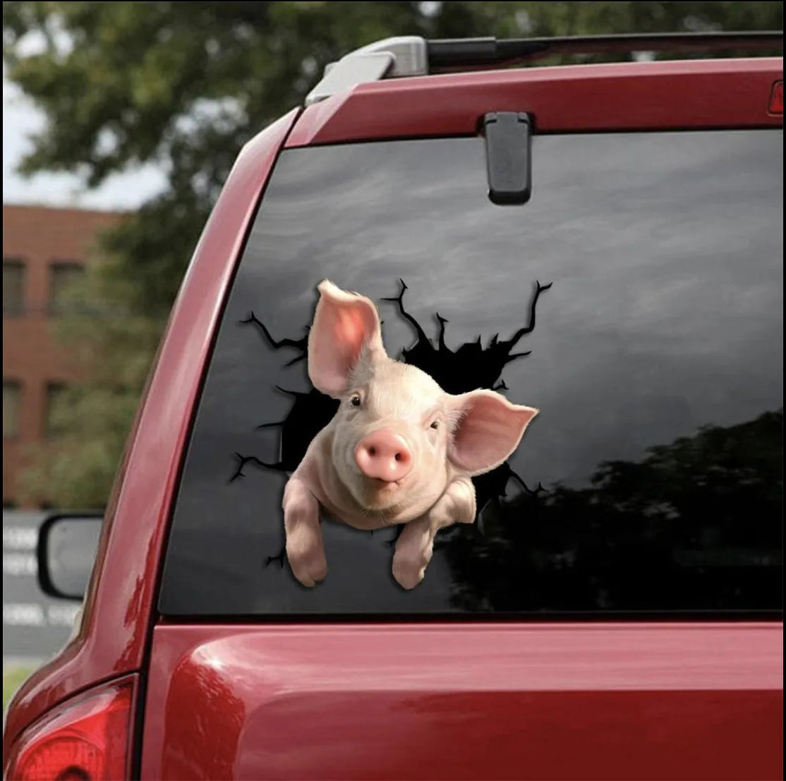 Bustin' Out of the Car Pig Sticker Collection