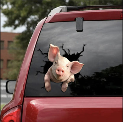 Bustin' Out of the Car Pig Sticker Collection