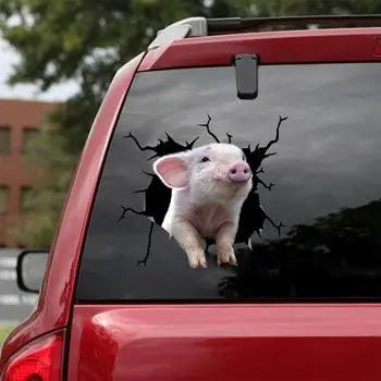 Bustin' Out of the Car Pig Sticker Collection