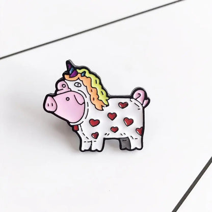 Unicorn Pig Brooch