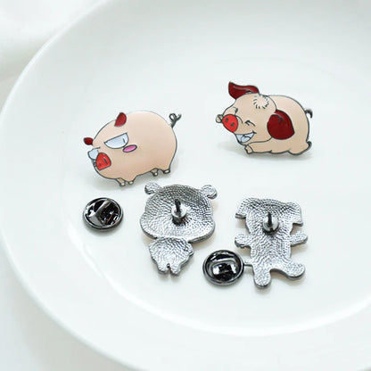 4pc Pig Brooch Set