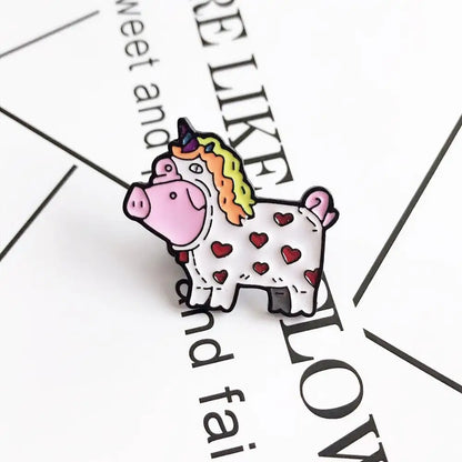 Unicorn Pig Brooch