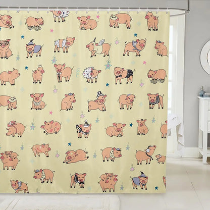 Adorable Pigs Shower Curtain Collection