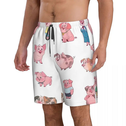 Cartoon Pigs of The South Swim Trunks