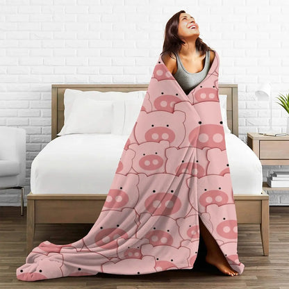 Pink Piggy Pig Fleece Blanket