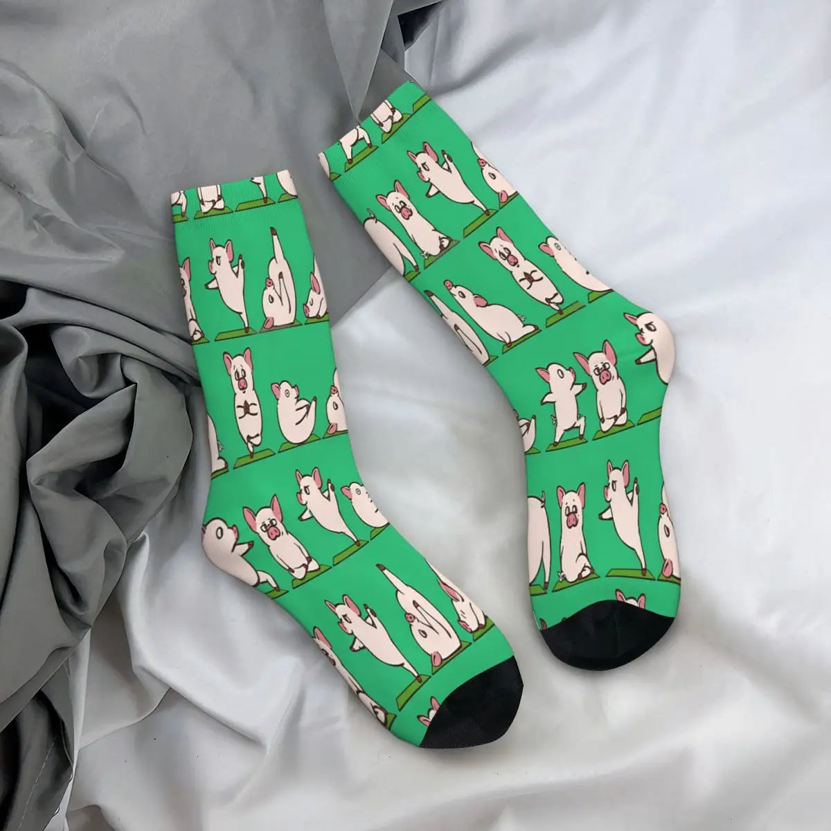 Pigs in Yoga Poses Socks