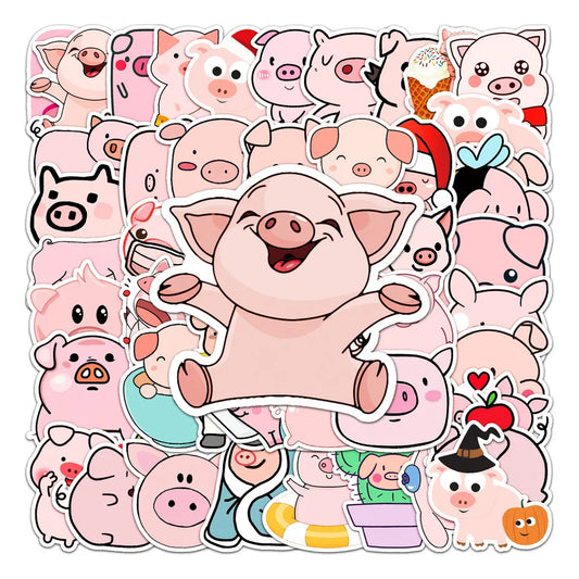 50 Pcs Pig O'clock Sticker Collections