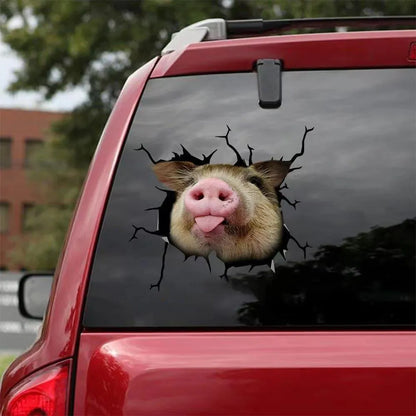 Bustin' Out of the Car Pig Sticker Collection