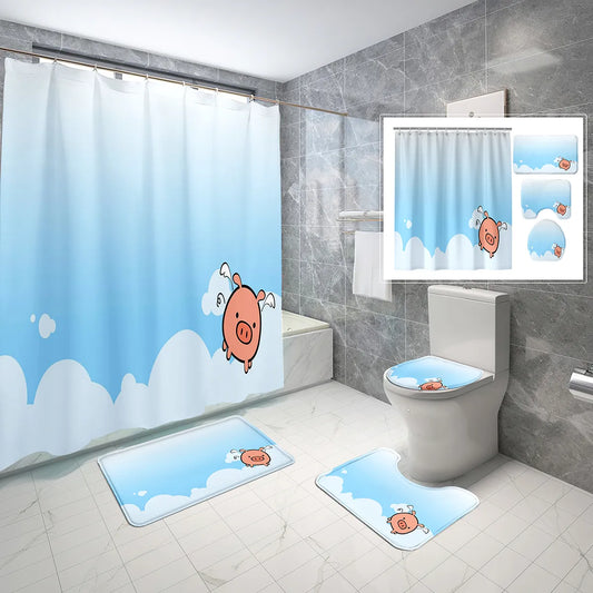 4 Pcs Pigtastic Bathroom Set Collection