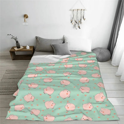 Cute Fleece Piggy Blanket