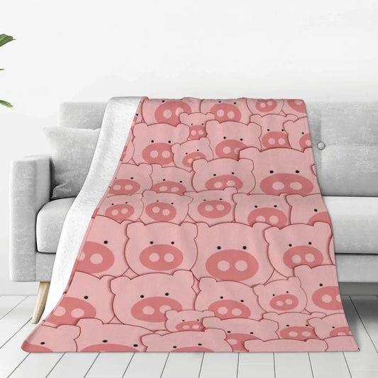 Pink Piggy Pig Fleece Blanket