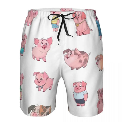 Cartoon Pigs of The South Swim Trunks