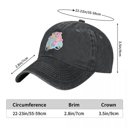 Moped Pig Baseball Cap