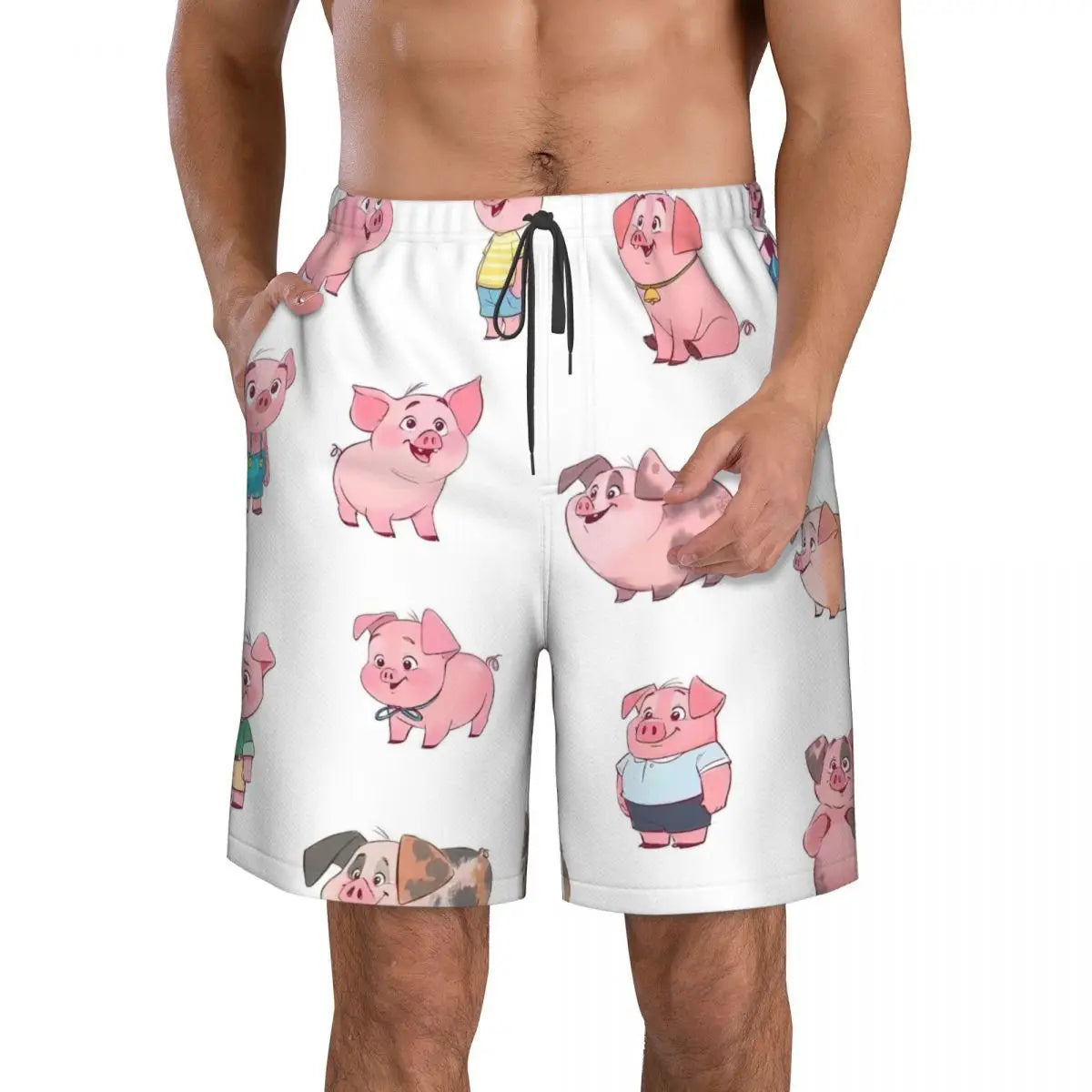 Cartoon Pigs of The South Swim Trunks