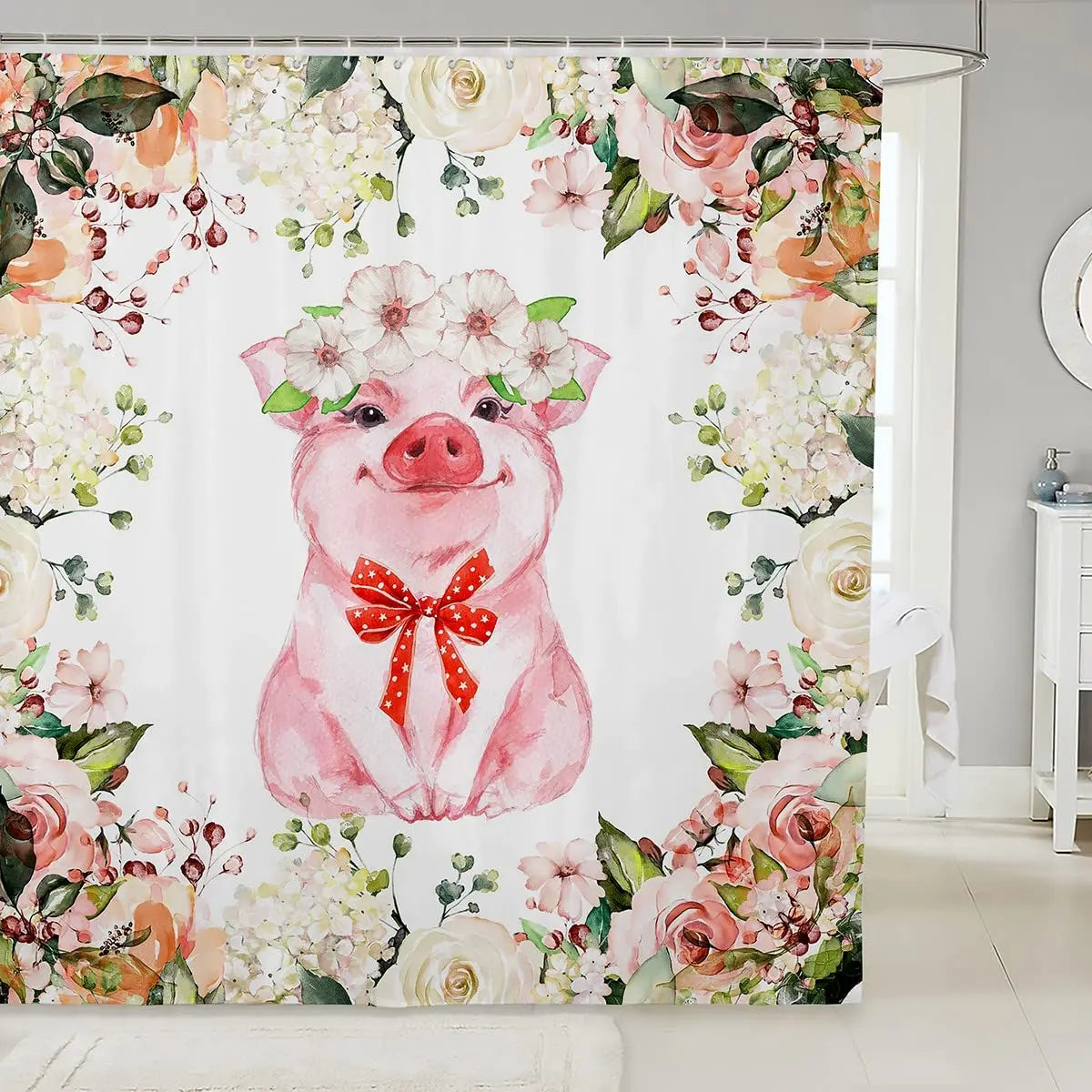 Adorable Pigs Shower Curtain Collection