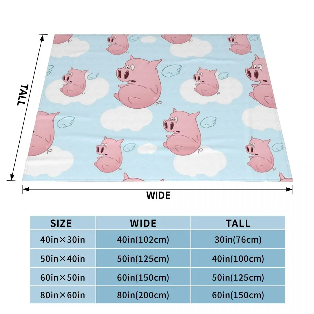 Pigs With Wings Flannel Blanket