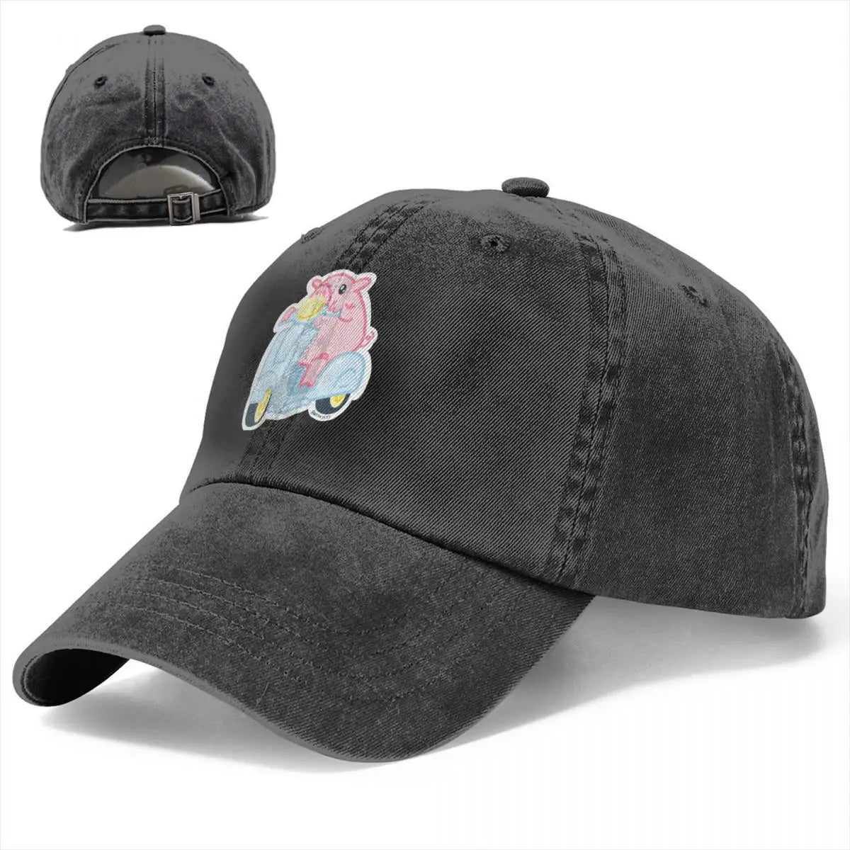 Moped Pig Baseball Cap