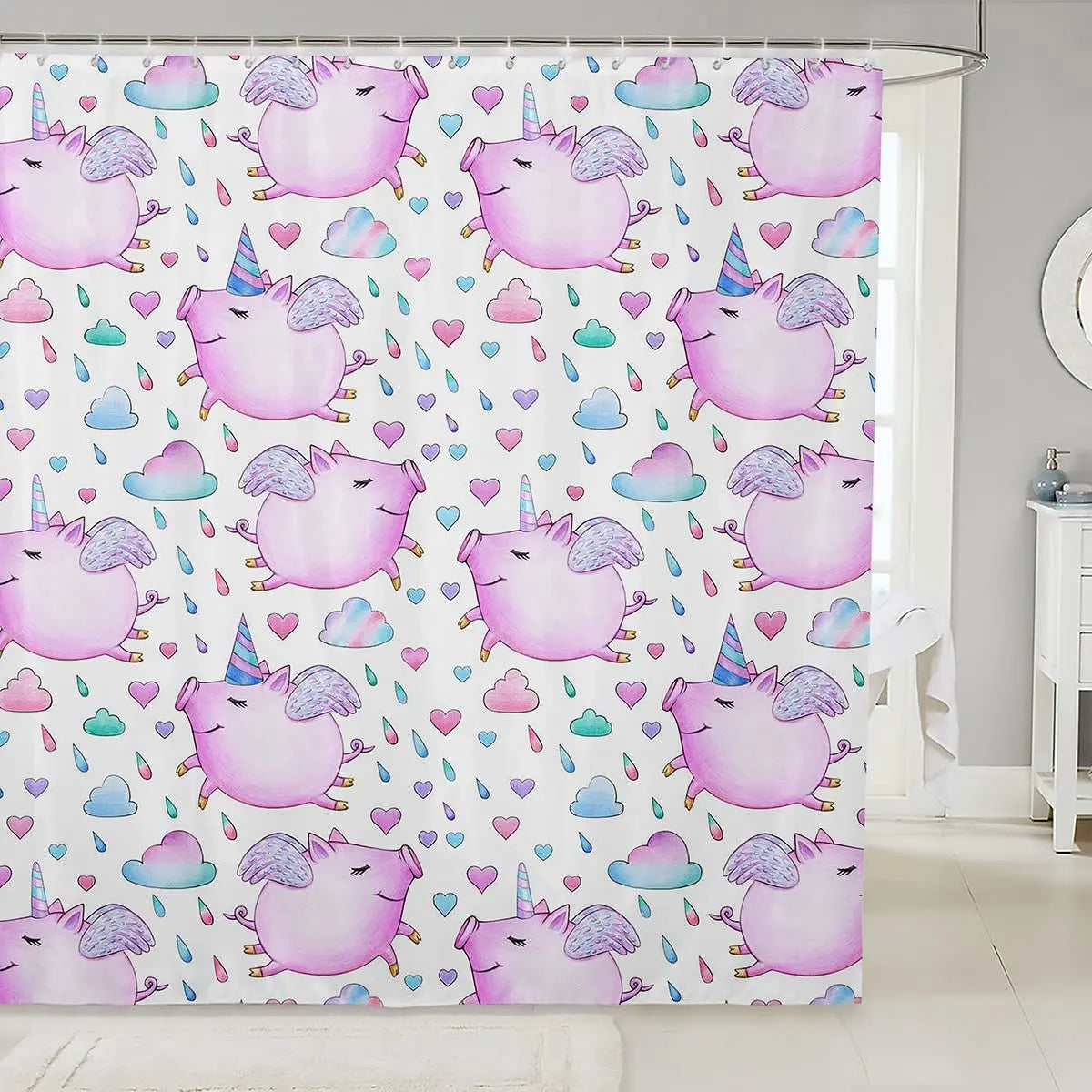 Adorable Pigs Shower Curtain Collection