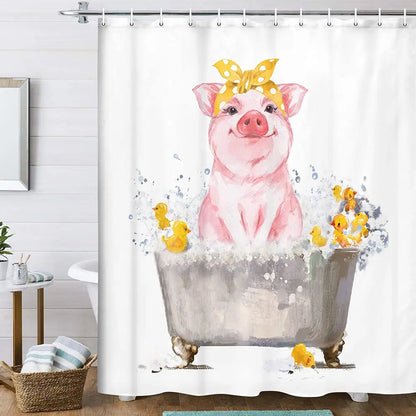 Silly Pigs Shower Curtain Collection