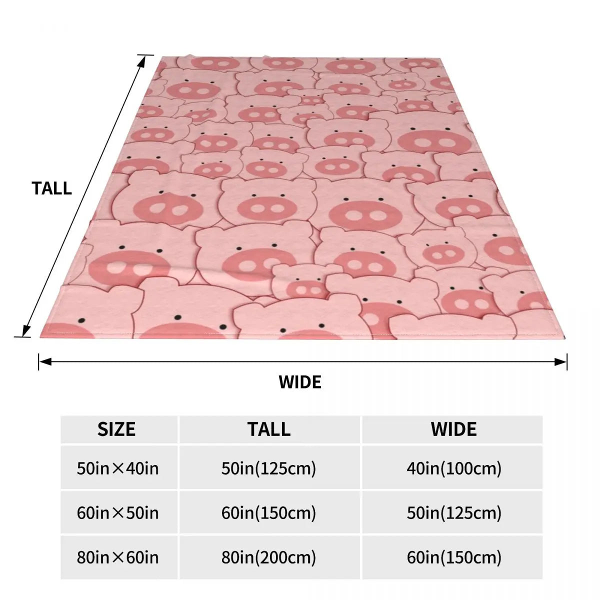 Pink Piggy Pig Fleece Blanket