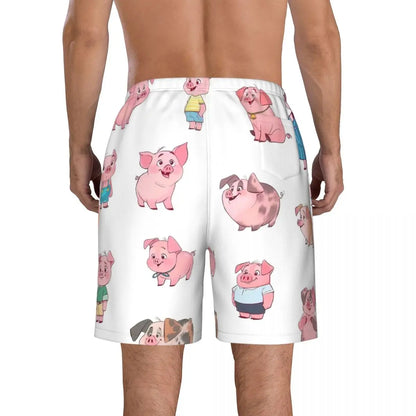 Cartoon Pigs of The South Swim Trunks