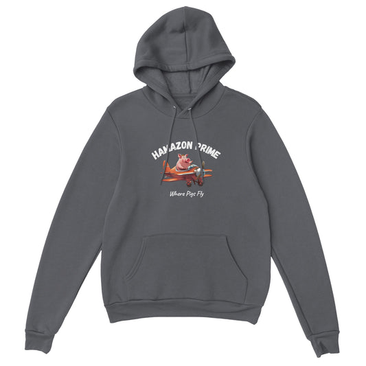 Hamazon Large Pig Logo Hoodie - White Text