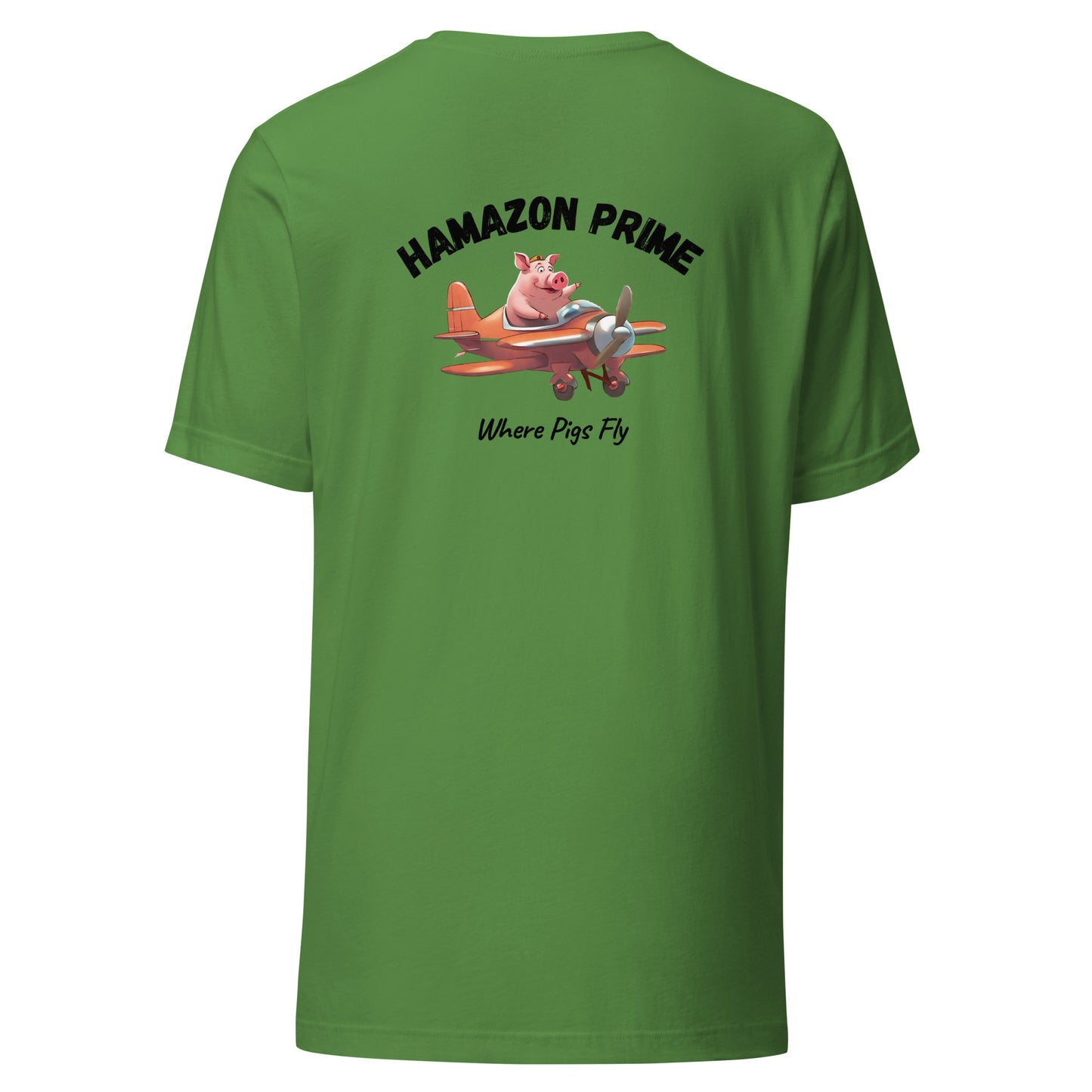 Hamazon Classic Logo (Front) / Large Pig Logo (Back) T-Shirt