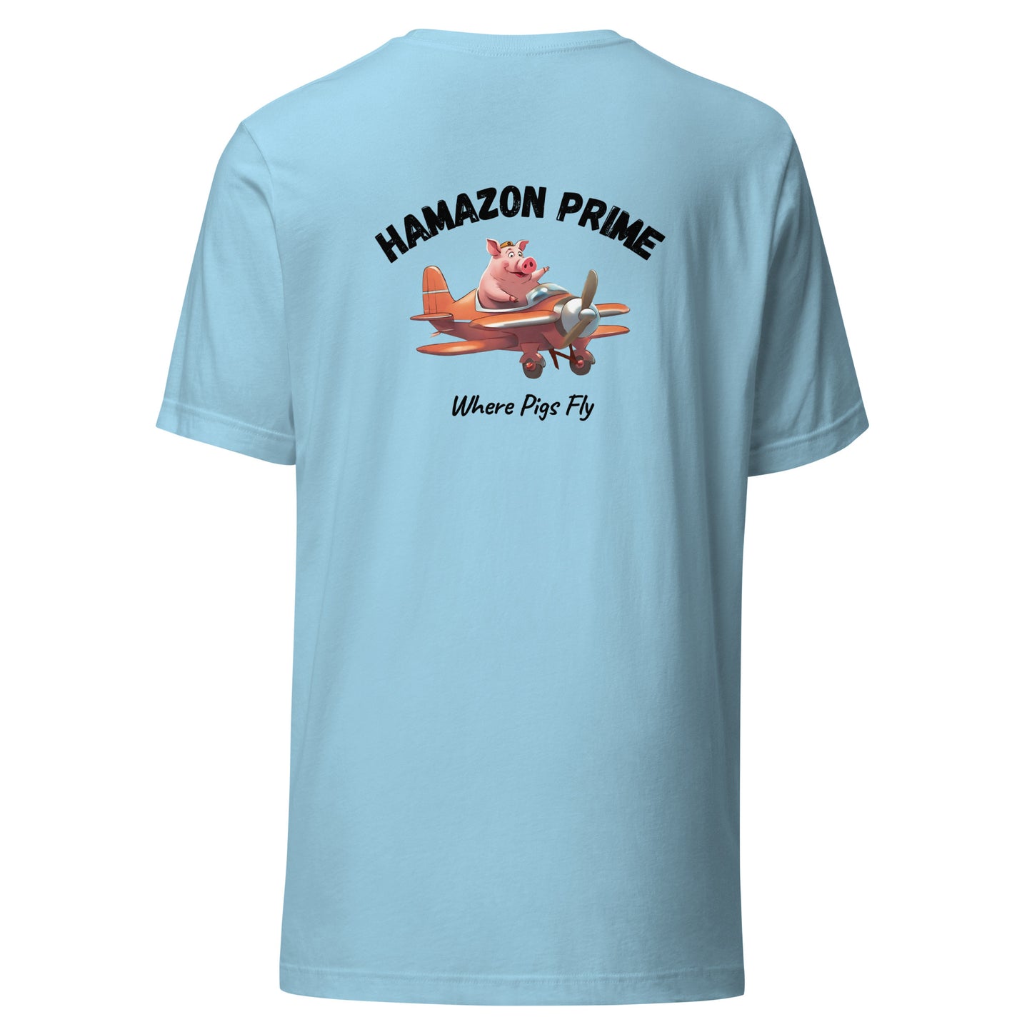 Hamazon Classic Logo (Front) / Large Pig Logo (Back) T-Shirt