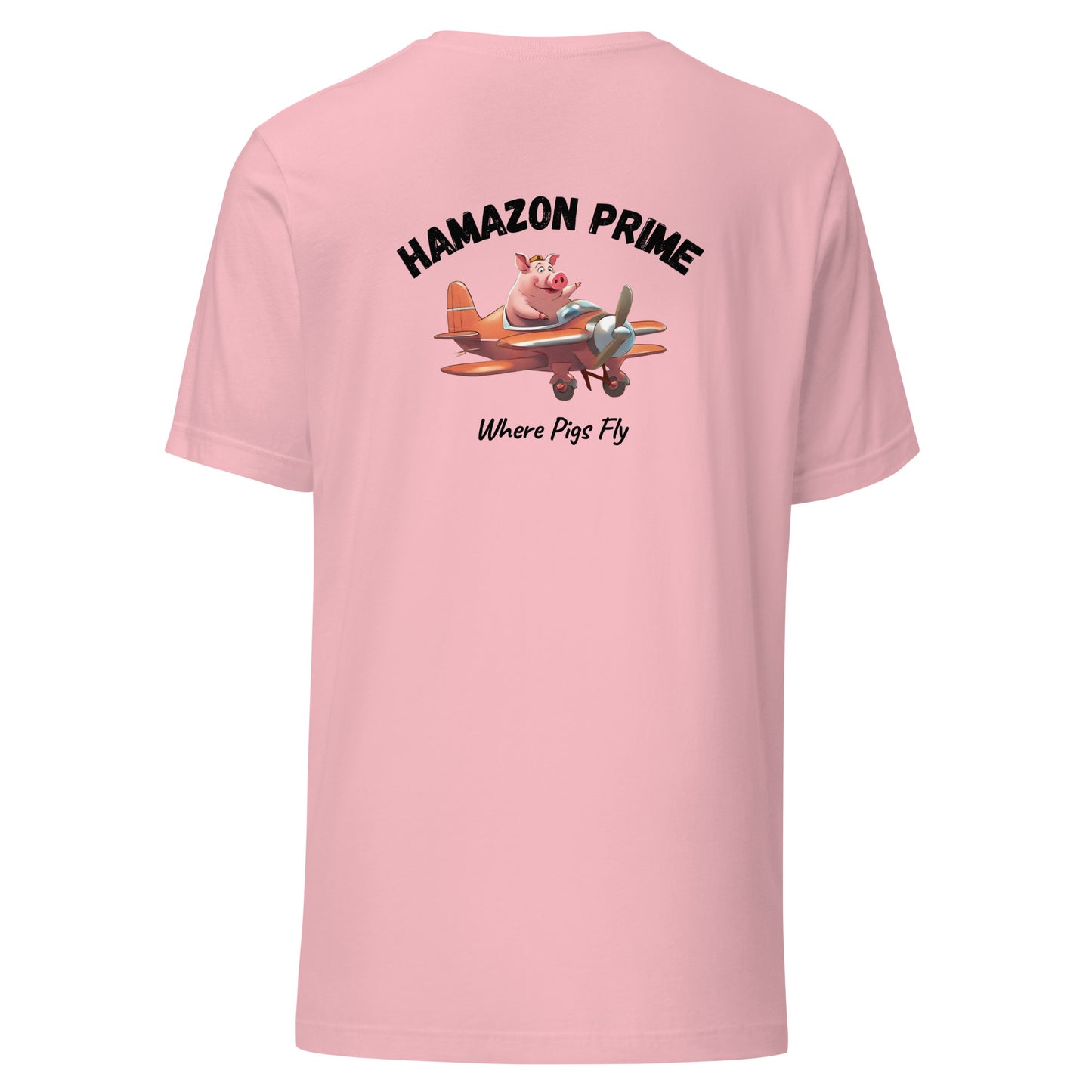 Hamazon Classic Logo (Front) / Large Pig Logo (Back) T-Shirt