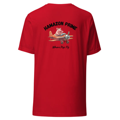 Hamazon Classic Logo (Front) / Large Pig Logo (Back) T-Shirt