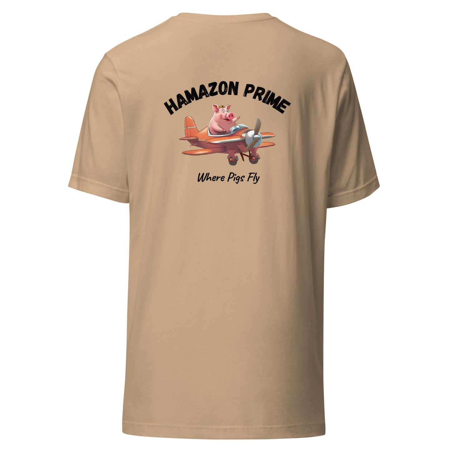 Hamazon Classic Logo (Front) / Large Pig Logo (Back) T-Shirt