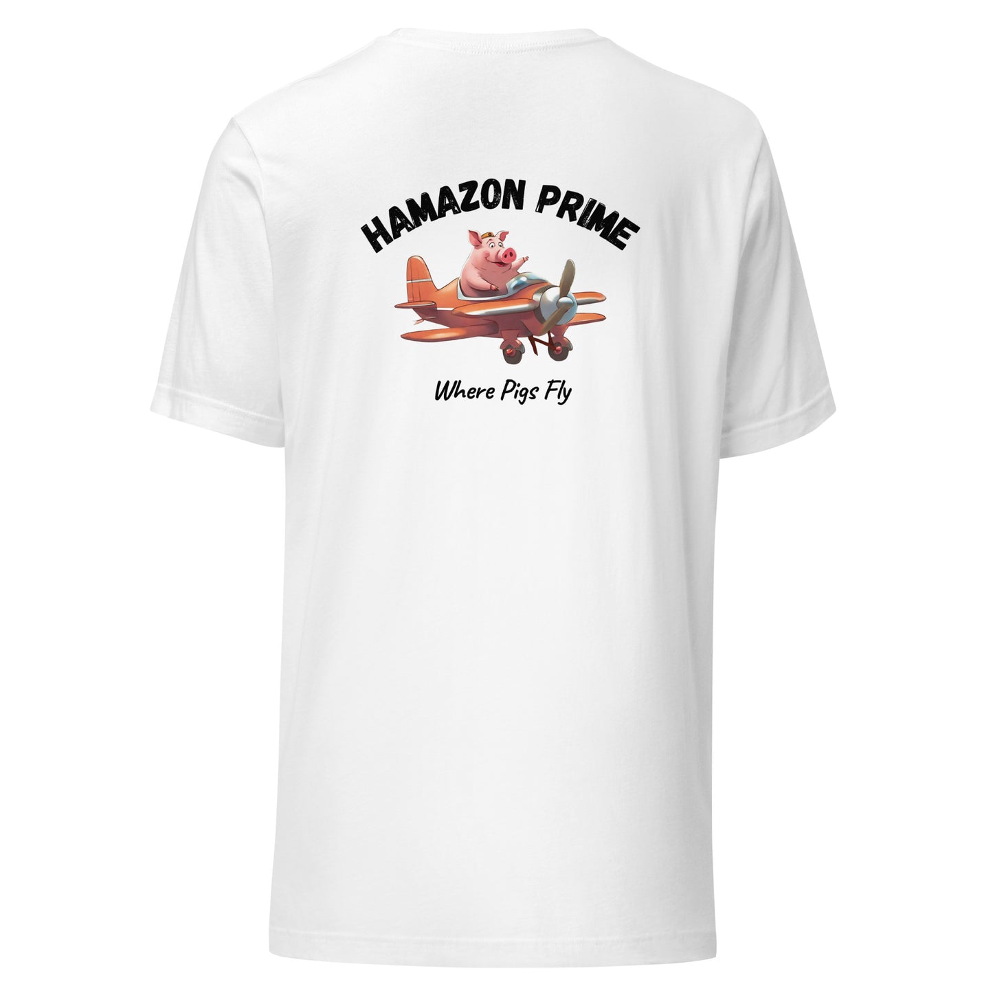 Hamazon Classic Logo (Front) / Large Pig Logo (Back) T-Shirt